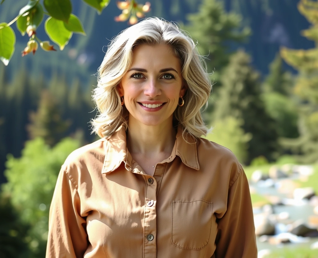 Our founder Dr. Elena Novak in the pristine Slovak mountains where our quality story began